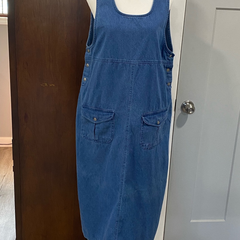 Casual Blue Denim Midi Dress - Picture 1 of 10
